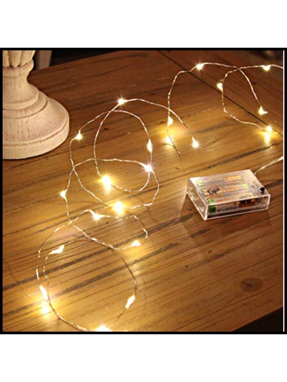 50 LED Copper Wire Fairy Lights Battery Operated 16ft Warm White Indoor